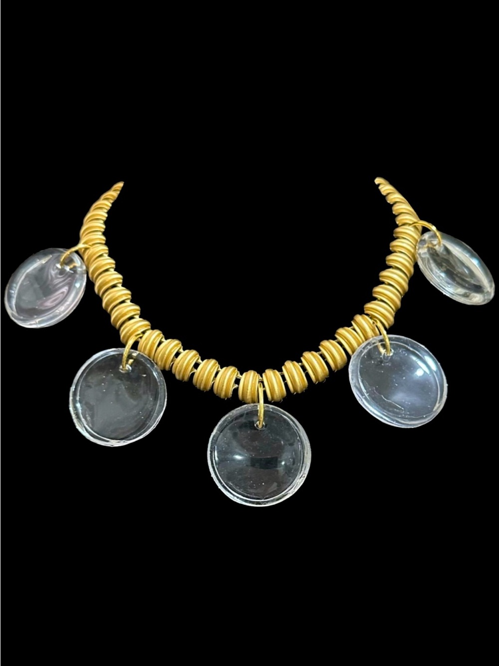 Anne Klein Gold-Tone Necklace with Clear Disc Pendants